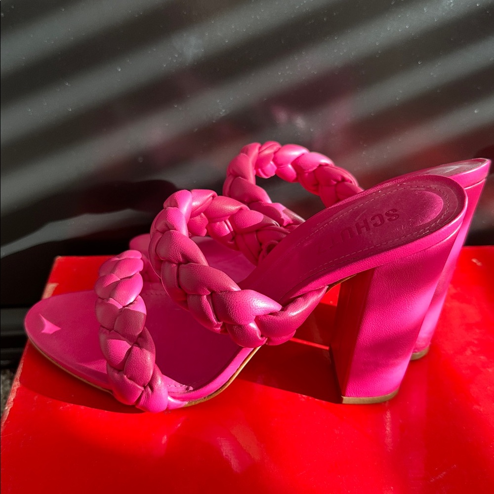 SCHUTZ magenta Braided sandals size 8B - Picture 2 of 4